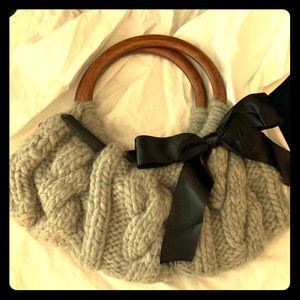 Margaret Nicole NYC grey crochet handbag